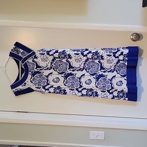 Blue Hawaiian print dress